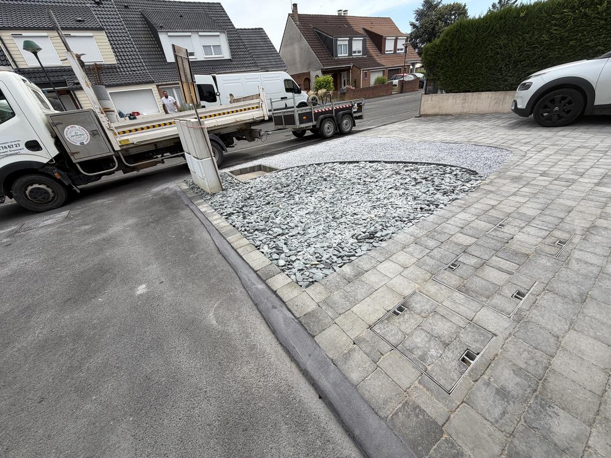 Accès carrossable pavé Arras – Hpaysage